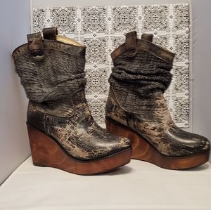 BED STU ~ Bruges Wedge Ankle Boots - Size 7.5